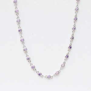 Cubic Zircon Beads Micro Pave CZ Gold Jewelry Necklace