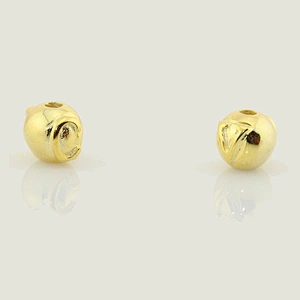 Custom Logo Engrave Metal Gold Bead Charm