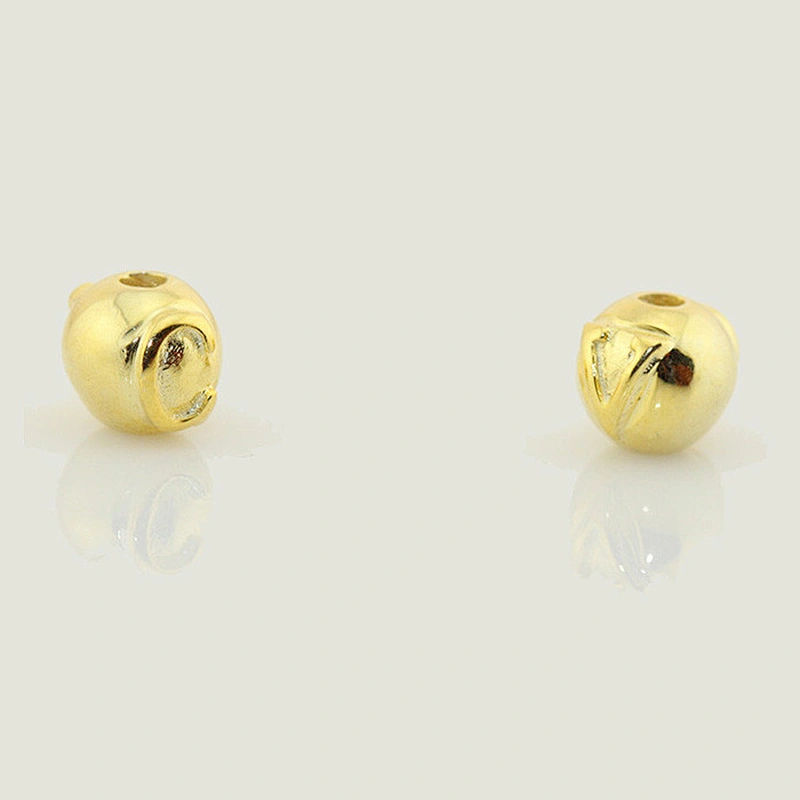 Custom Logo Engrave Metal Gold Bead Charm