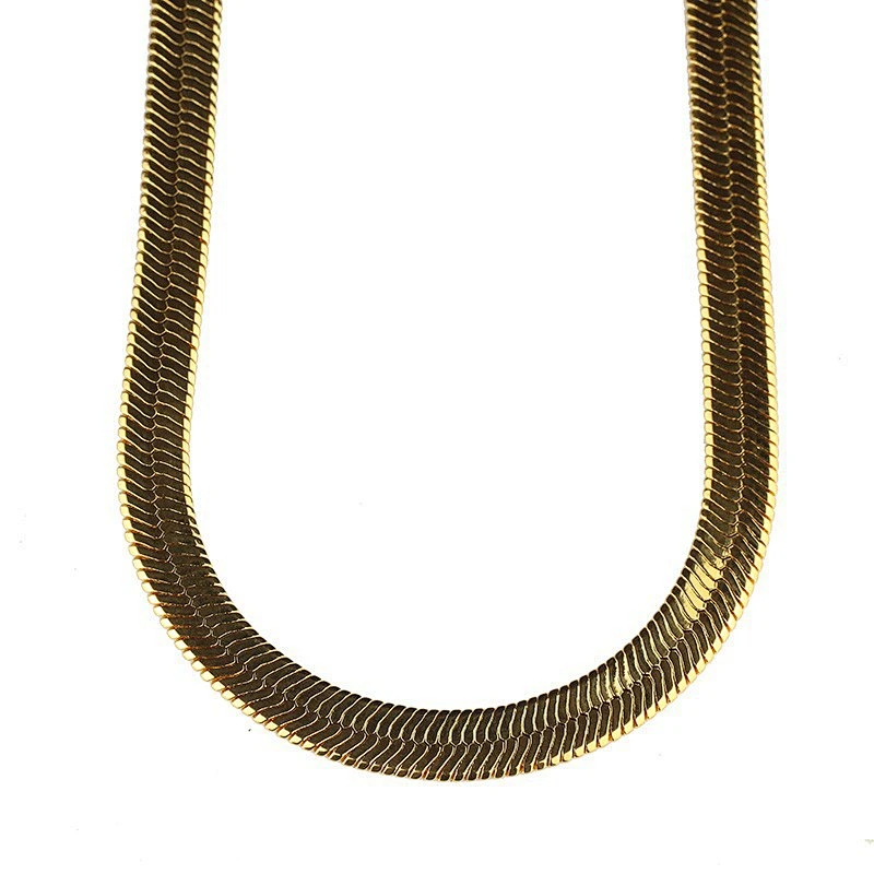 Missjewelry 18K GOLD PLATED HIP HOP HERRINGBONE CHAIN NECKLACE