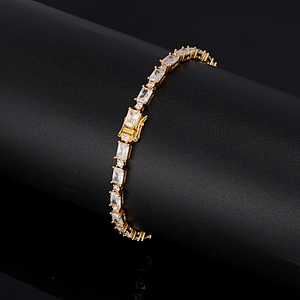 Missjewelry Hip Hop Gold Iced Tennis  Chain Bracelet