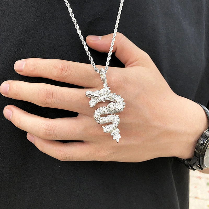 High Quality Mens Urban Jewelry Dragon 18k Gold Hip Hop Pendant