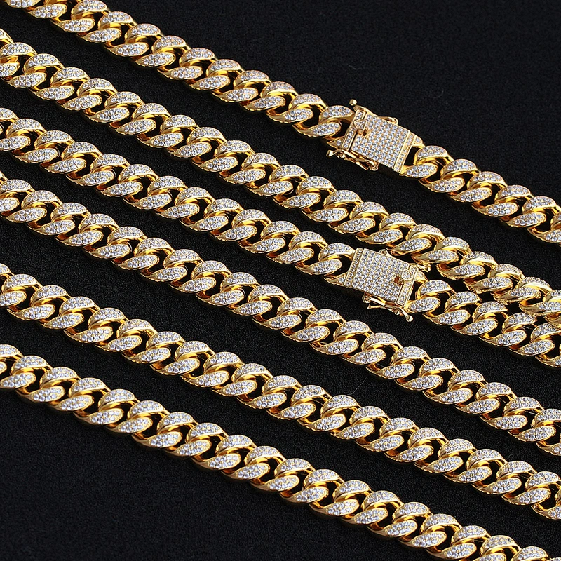Hip Hop CZ Cuban Chain 10mm Diamond Encrusted Iced Out Chain