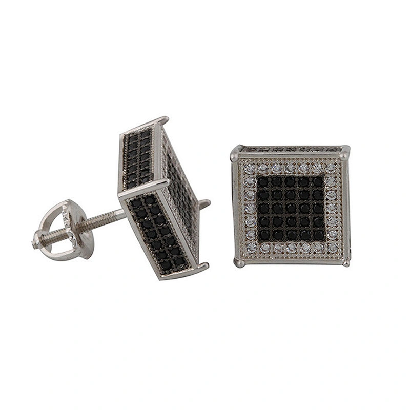 Fashion 925 sterling silver jewelry wholesale micro pave diamond earrings studs