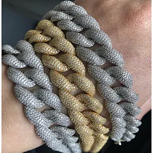 Missjewelry Hip Hop Urban Jewelry Real CZ Micro Pave Iced Out  New Gold Cuban Bracelet