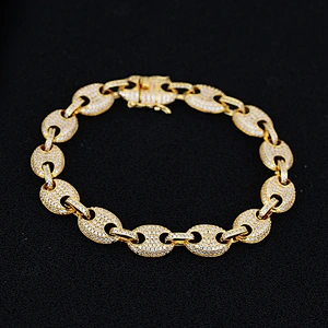 Miss Jewelry High Quality Saudi Arabia Jewelry Diamond Gold Bracelet For Men Luxury
