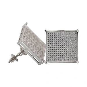 925 Sterling silver made aaa stud earring for men