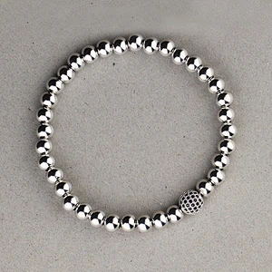 Missjewelry bead hand silver bracelets for men designs wholesale Men Bracelet Bead