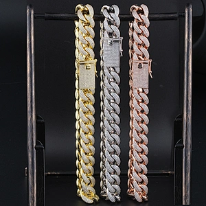 18mm 14k Gold CZ Cuban Link Chain Solid