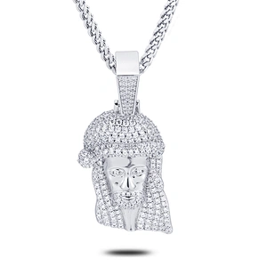 With 925 Chain New Hip Hop Mens Urban Jewelry Jesus Pendant Piece
