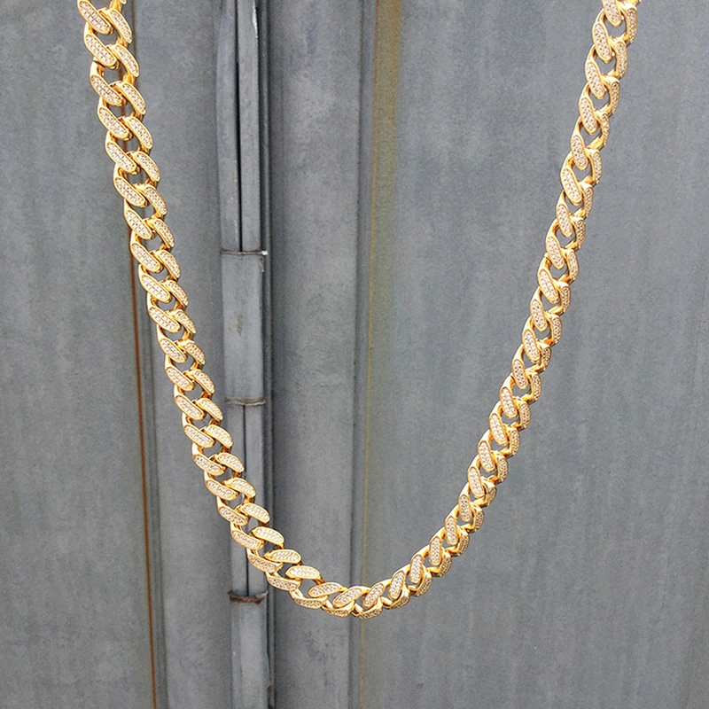 Hip Hop Jewelry 12mm Double CZ Cuban Mens Chain 2 Row