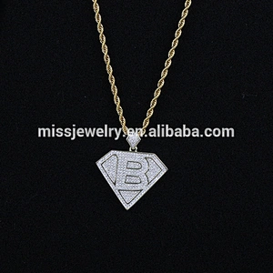 Miss Jewelry Diamond sterling silver ice out pendant, tanishq diamond pendant designs