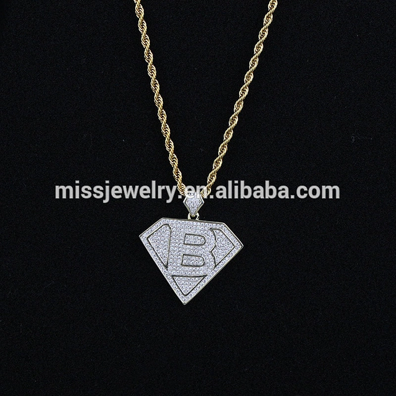 Miss Jewelry Diamond sterling silver ice out pendant, tanishq diamond pendant designs
