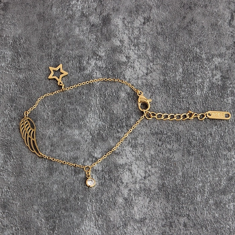 Miss Jewelry Fashion New Design Gold Feather Bracelet Luxury Jewelry Women