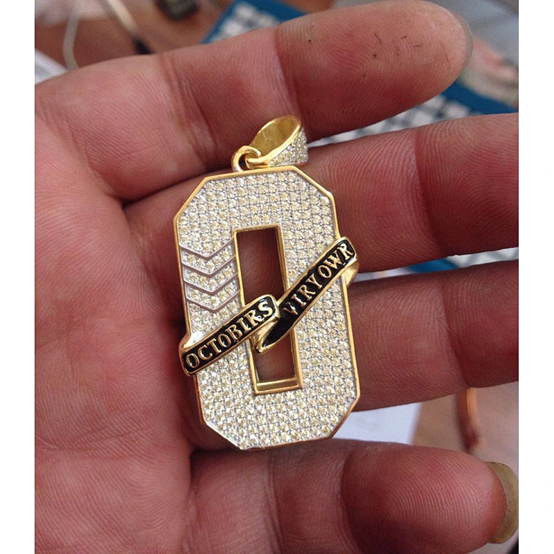 Miss Jewelry Zircon Gold Custom Sterling Silver Cage Dog Tag Pendants for Men MJHP028