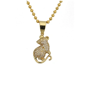 Missjewelry AAA CZ Micro Pave Iced Out Gecko Necklace Gold Jewelry