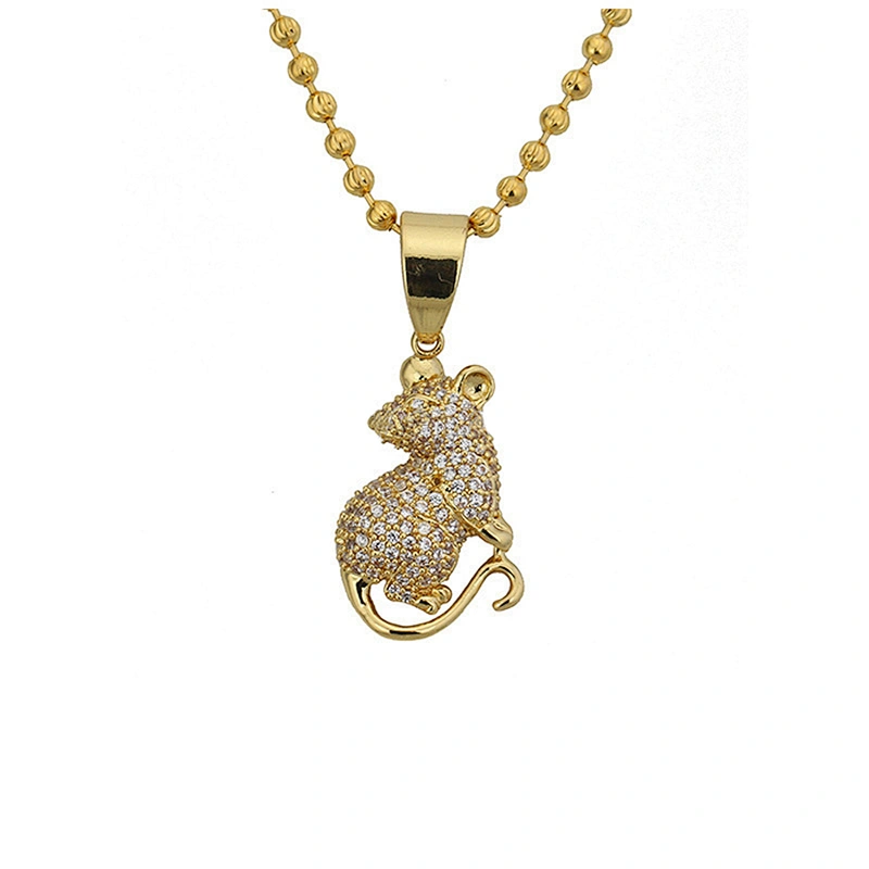 Missjewelry AAA CZ Micro Pave Iced Out Gecko Necklace Gold Jewelry