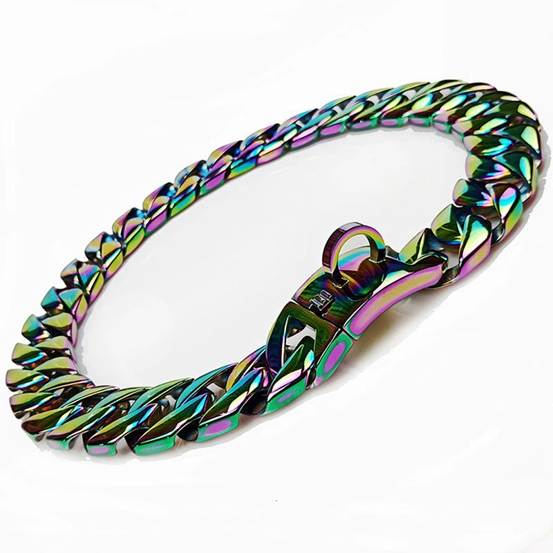 Stainless Steel Big Heavy Fancy Pet Dog Chain Gold Collar