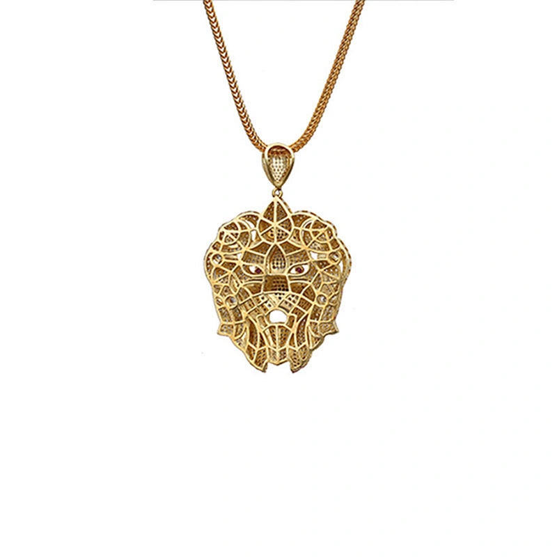 Designer Jewellery Men Gold Lion Head Pendant