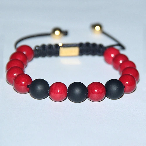 Red Agate Gemstone Bead Bracelet, Beaded Bracelet for Woman
