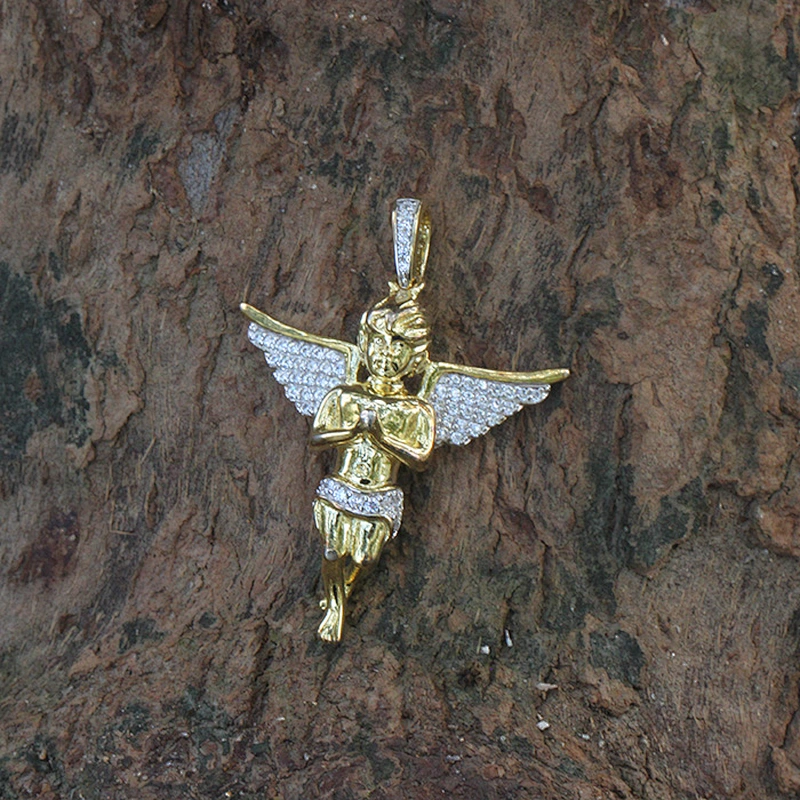 Miss Jewelry 18k gold micro angel piece necklace, silver angels models jewelry