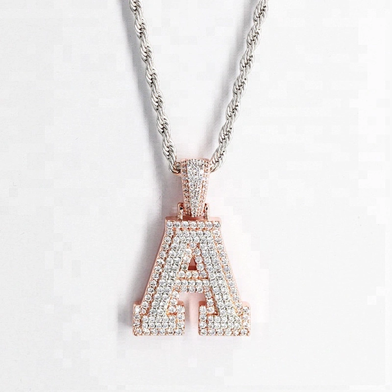 Missjewelry High Quality 925 Sterling Silver Jewelry  Alphabet Letter Necklace Pendant Hip Hop Jewelry