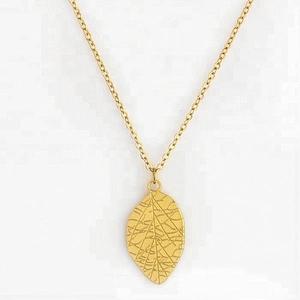 Miss Jewelry Cheap Luxury Jewelry Gold Leaf Pendant Necklace for Girls