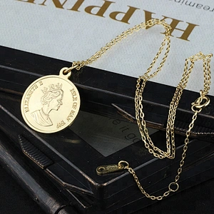 Miss Jewelry Cheap Fashion Jewelry Elizabeth Gold Necklace Chain Coin Pendant
