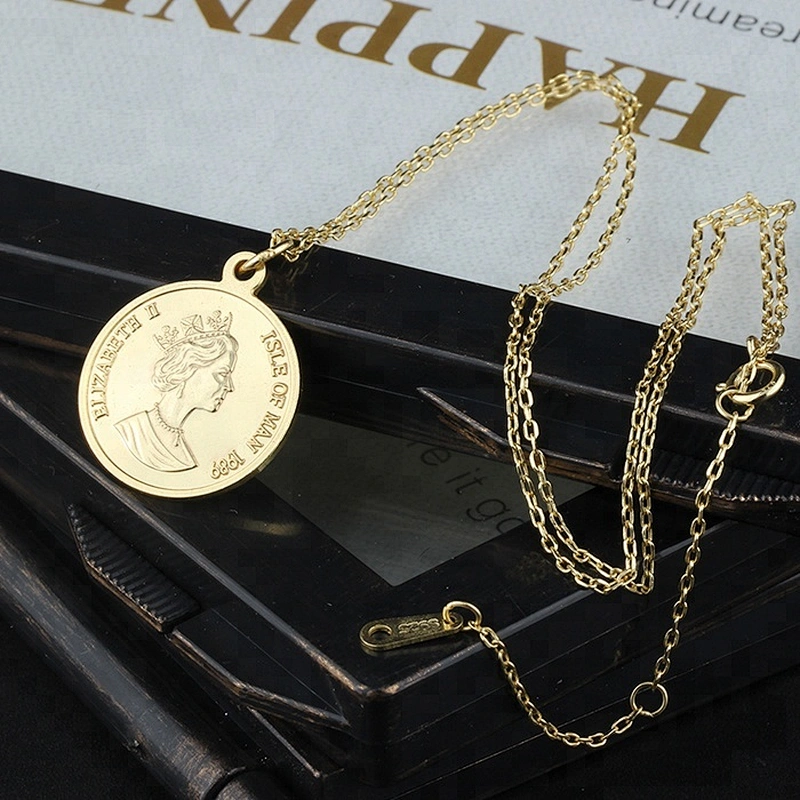 Miss Jewelry Cheap Fashion Jewelry Elizabeth Gold Necklace Chain Coin Pendant