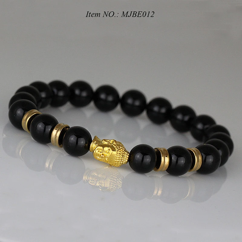 Missjewelry black agate buddha bracelet thread bead bracelet natural stone wholesale