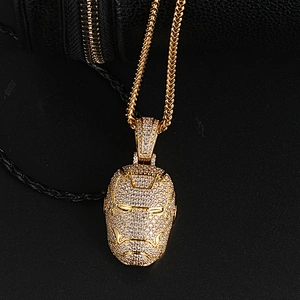 Missjewelry Hip Hop Jewelry Iced Out Custom Iron Man  Gold Plated Pendant