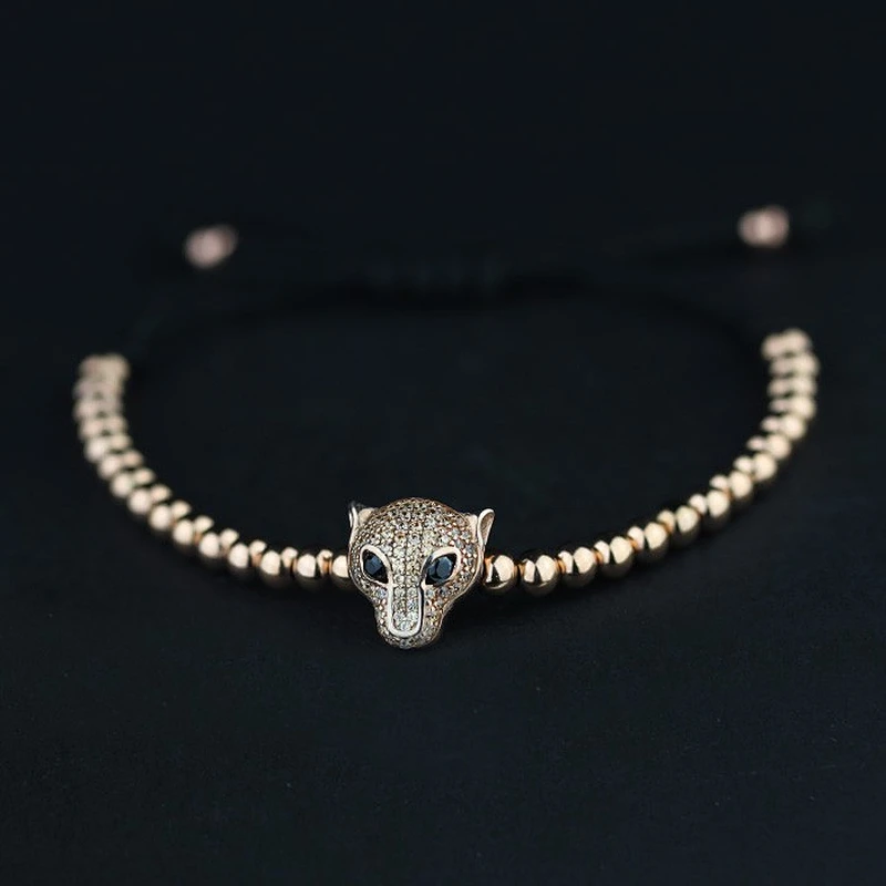 Miss Jewelry Solid gold Cheetah head bracelet tanishq gold bracelet designs