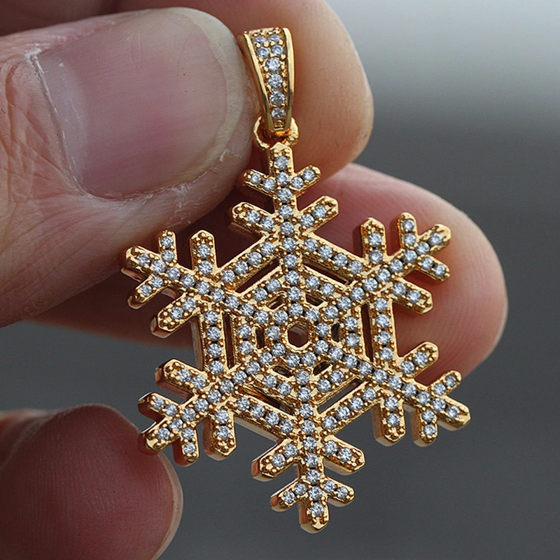 Iced Out Square Silver CZ Spider Pendant Necklace Gold