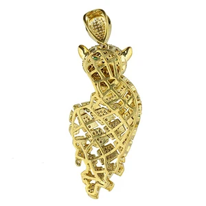 Mens Diamond Hip Hop Jewelry Pendants Tiger