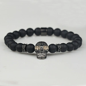 Missjewelry Private Label Chakra Gemstone Skull Charm Bead Bracelet
