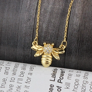Miss Jewelry Cheap Women Charm 14k 18k Gold Plated Bee Necklace Jewelry