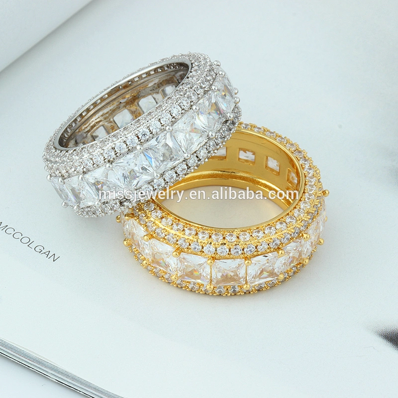 Missjewelry Fashion New Design Custom Made Pave Diamond Gold Hip Hop Ring Men 925 Sterling Silver