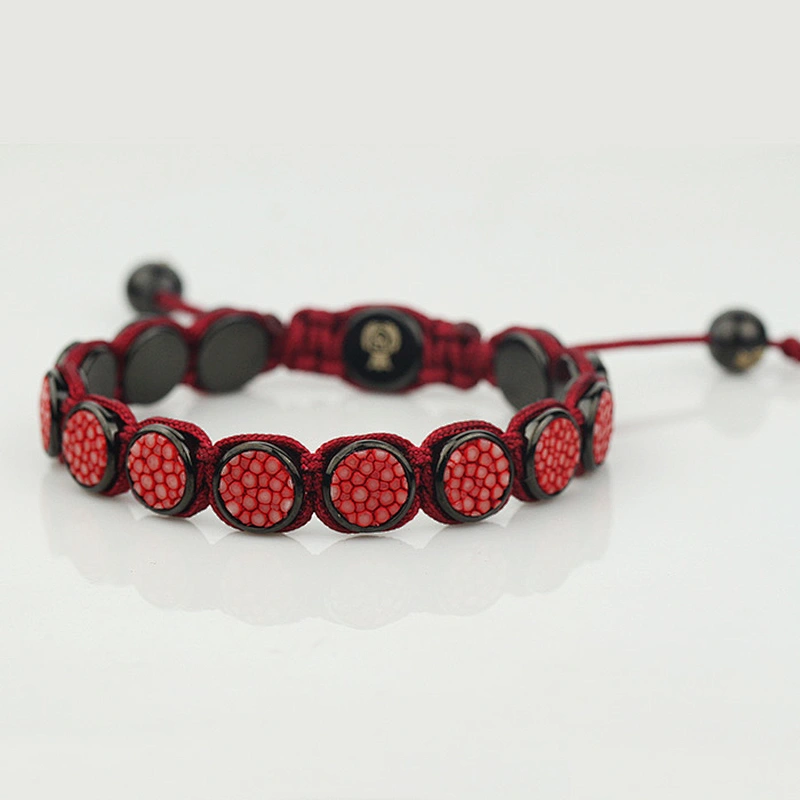 Wholesale Exotic Genuine Stingray Leather Beads Bracelet Mens Jewellery