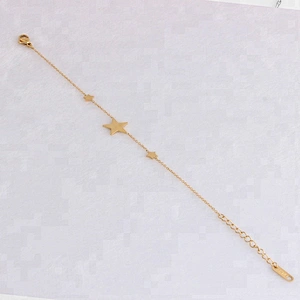 New Micro Jewellery Drop Star Bracelet Steel Diamond Models in Gold