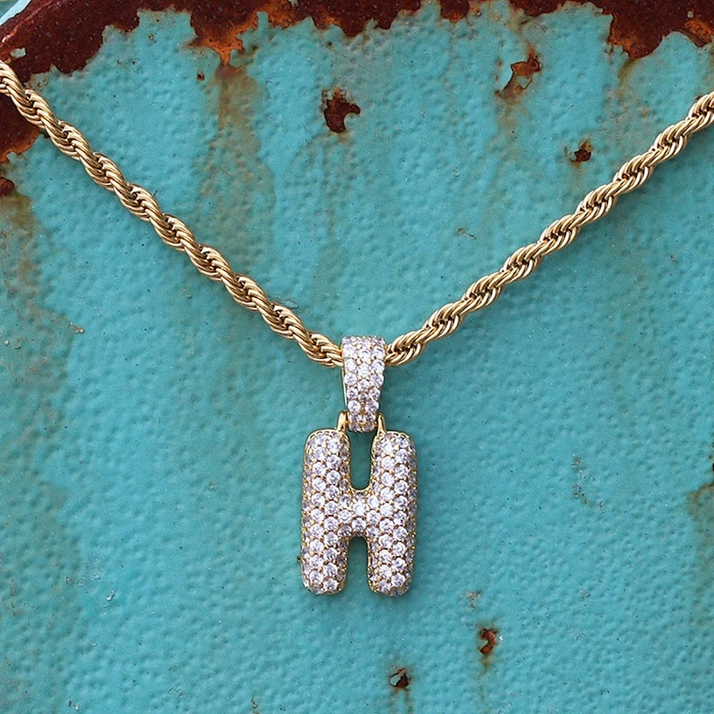 Miss Jewelry Cheap Yellow Gold Silver Monogram Letter Necklace Pendant
