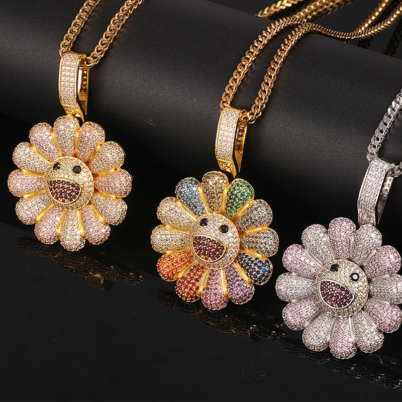 Missjewelry Hip Hop Jewelry Color New Year Sunflower Pendant