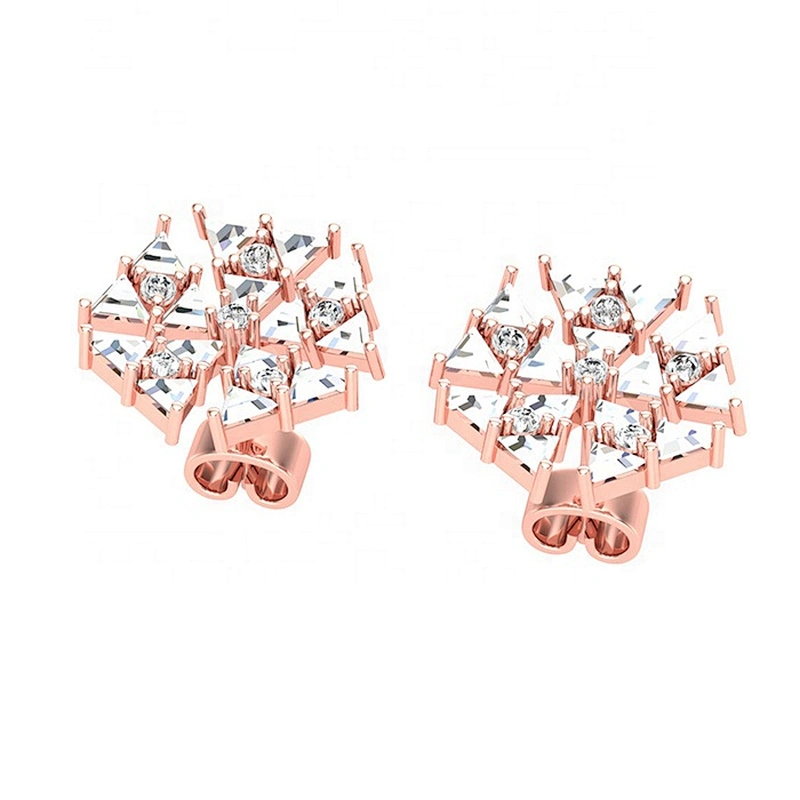 Miss Jewelry High Quality Cheap 925 Sterling Silver Cubic Zirconia Stud Earrings for Women Jewelry