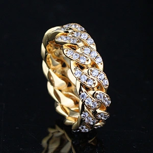 Missjewelry High Quality Latest Men's 18K Gold Ring, CZ Pave 18K Gold Ring