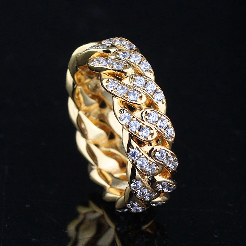 Missjewelry High Quality Latest Men's 18K Gold Ring, CZ Pave 18K Gold Ring