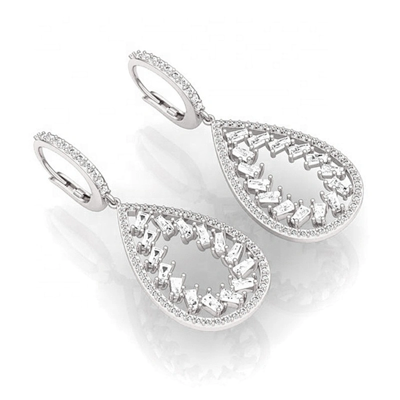 Miss Jewelry High Quality Cheap New designs Ladies Fashion Silver CZ Stud Earring Jewelry for Women