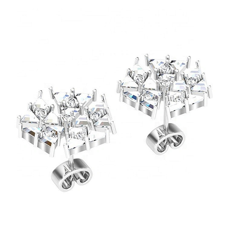 Miss Jewelry High Quality Cheap 925 Sterling Silver Cubic Zirconia Stud Earrings for Women Jewelry