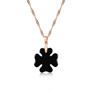 Four-leaf Flower Lucky fashion jewelry women black ceramic necklace