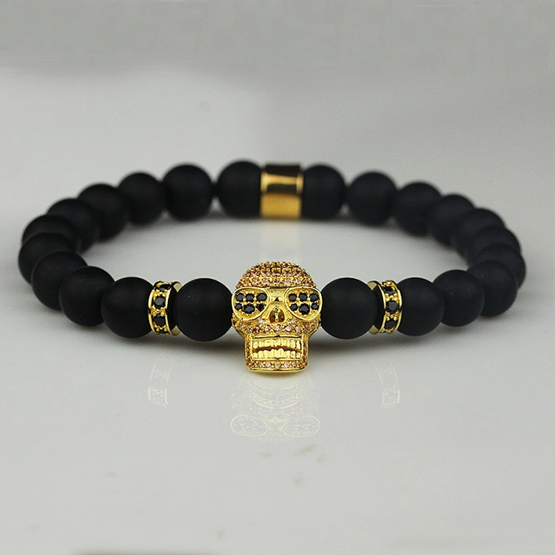 Missjewelry Private Label Chakra Gemstone Skull Charm Bead Bracelet