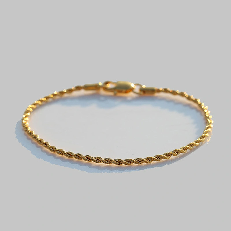 Miss Jewelry Ladies rope chain braided bracelet gold tone vogue design
