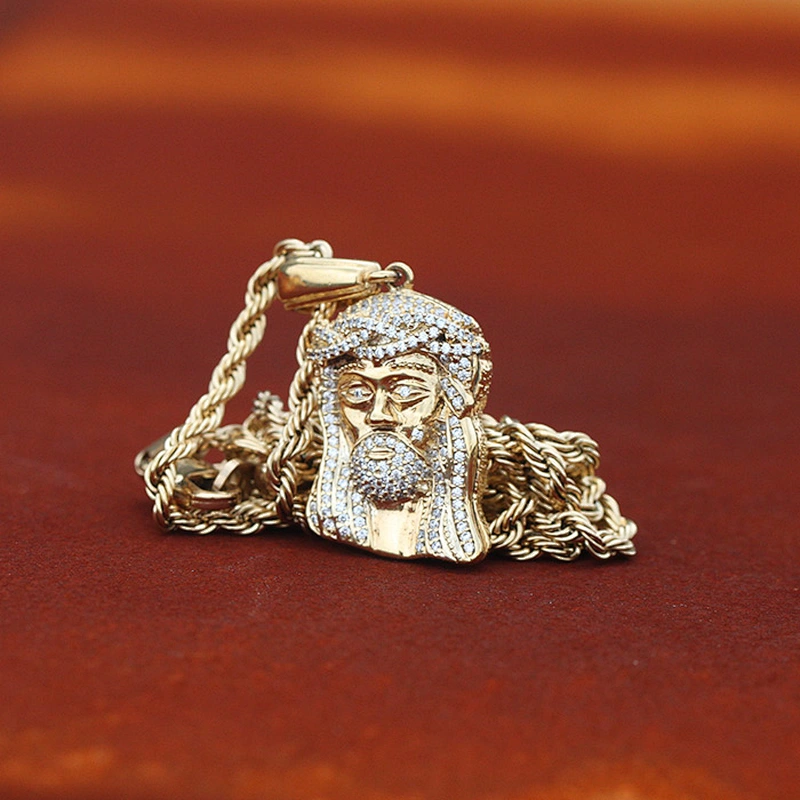 Missjewelry Round Stainless Steel Jesus Head Pendant Design, Hp Hop Gold Coin Pendant